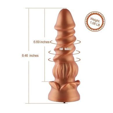 Силіконовий дилдо на присосці Hismith Spiral Grain Silicone Dildo Monster Series (діаметр 2,7 см) зображення