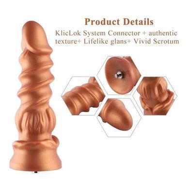 Силіконовий дилдо на присосці Hismith Spiral Grain Silicone Dildo Monster Series (діаметр 2,7 см) зображення