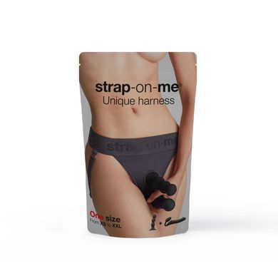 Трусики для страпона Strap-On-Me HARNAIS LINGERIE UNIQUE One Size GREY зображення