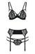 Комплект сексуальної білизни Passion Exclusive FLORIS SET black L/XL картинка 6