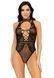 Ажурне боді з імітацією шнурівки Leg Avenue Net and lace halter bodysuit OS Black картинка 1