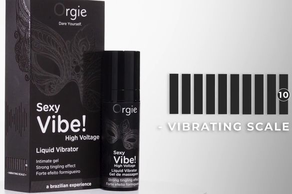 Рідкий вібратор високоінтенсивний Orgie Sexy Vibe! High Voltage, вібрація 10/10 (15 мл) зображення