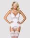 Білий корсет із мереживом + трусики Obsessive 810-COR-2 corset & thong white, розмір S/M зображення