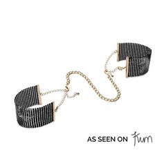 Металеві наручники-браслети Bijoux Indiscrets Desir Metallique Handcuffs Black зображення