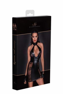 Платье с сетчатыми вставками Noir Handmade F238 Short tulle dress with powerwetlook inserts, размер S картинка