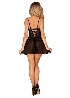Рубашка и трусики Obsessive Chemeris babydoll & thong, размер XS/S картинка