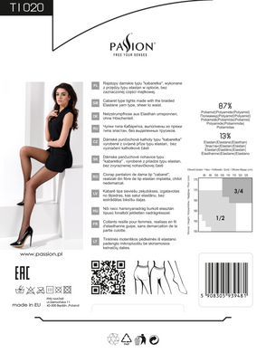Колготки сетка Passion TI020 nero 3/4 (fishnet) чёрные картинка