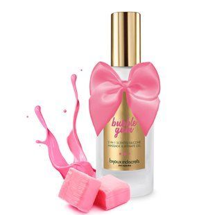 Лубрикант на силіконовій основі 2в1 Bijoux Indiscrets 2IN1 Strawberry Bubblegum для сексу та масажу (100 мл) зображення