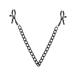 Затискачі для сосків Bedroom Fantasies Nipple Clamps with Chain Black зображення