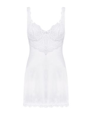Еротична сорочка Obsessive Amor Blanco underwire chemise & thong white, розмір S/M зображення