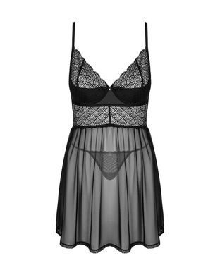 Рубашка и трусики Obsessive Chemeris babydoll & thong, размер XS/S картинка
