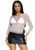 Футболка-сетка с рукавами Leg Avenue Long Sleeves T-Shirts White One Size картинка