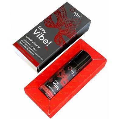 Рідкий вібратор їстівний Orgie Sexy Vibe! Hot, вібрація 8/10, зі смаком полуниці (15 мл) зображення