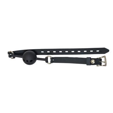 Кляп силиконовый с отверстиями + повязка на глаза Punishment Silicone Ball Gag Black картинка