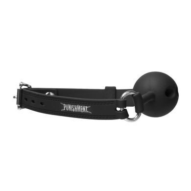 Кляп силиконовый с отверстиями + повязка на глаза Punishment Silicone Ball Gag Black картинка