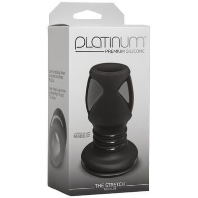 Анальний тунель Doc Johnson Platinum Premium Silicone The Stretch Medium Black (діаметр 5,1 см) зображення