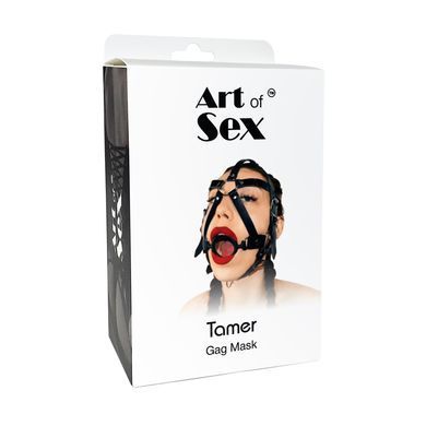 Кляп-маска кожаная с силиконовым кольцом Art of Sex Tamer картинка