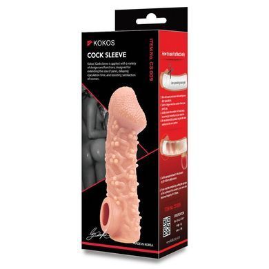 Насадка на член с отверстием для мошонки Kokos Cock Sleeve CS 009, размер M картинка