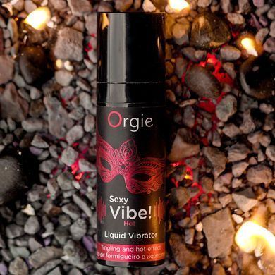 Рідкий вібратор їстівний Orgie Sexy Vibe! Hot, вібрація 8/10, зі смаком полуниці (15 мл) зображення
