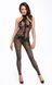 Прозорий бодістокінг на блискавці Noir Handmade F315 Ego flocked mesh halter catsuit, розмір S картинка 1