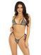 Красивий комплект зі стразами Leg Avenue Bikini top and thong panty Black One Size картинка 1