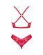 Комплект білизни з відкритим доступом Obsessive Lacelove cupless 2-pcs set Red, розмір XS/S картинка 4