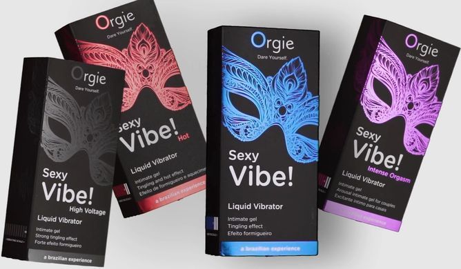 Рідкий вібратор їстівний Orgie Sexy Vibe! Hot, вібрація 8/10, зі смаком полуниці (15 мл) зображення