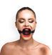 Силіконовий кляп - кільце зі шкіряним ремінцем Art of Sex Gag ring Silicon, чорний (внутр. діаметр кільця 4 см) зображення