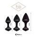 Набір силіконових анальних пробок FeelzToys Bibi Butt Plug Set 3 pcs Black (діаметр 3 - 3,5 - 4 см) картинка 2