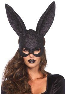 Блестящая маска кролика Leg Avenue Glitter masquerade rabbit mask Black картинка