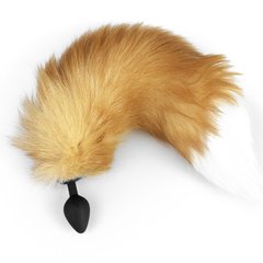 Силиконовая анальная пробка с хвостом из натурального меха Art of Sex Red fox, размер M (диаметр 3,4 см) картинка