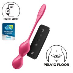 Вагінальні смарт-кульки з вібрацією та пультом ДК Satisfyer Love Birds 2 Connect App Red (86 г) зображення