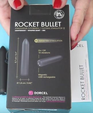 Кліторальна вібропуля Dorcel Rocket Bullet Black, чорна (USB-зарядка) зображення