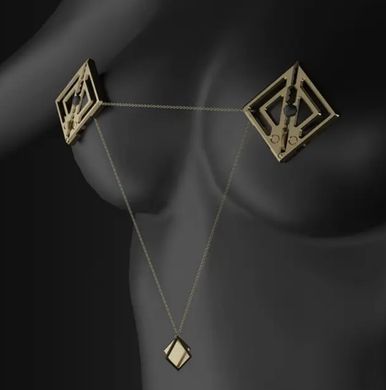 Зажимы для сосков с легкой подвеской LOCKINK Adjustable Nipple Clamps with Light Pendant Golden картинка