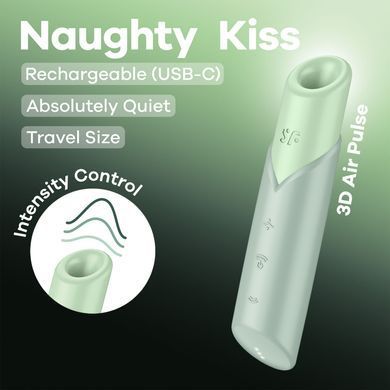 Вакуумний стимулятор Satisfyer Naughty Kiss (магнітна технологія 3D Air Pulse) зображення
