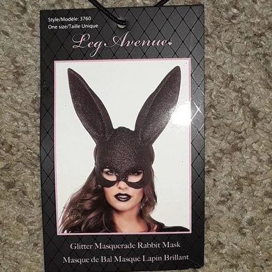 Блестящая маска кролика Leg Avenue Glitter masquerade rabbit mask Black картинка