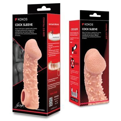 Насадка на член з отвором для мошонки Kokos Cock Sleeve CS 009, розмір L зображення