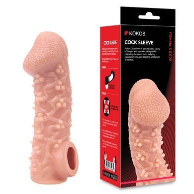 Насадка на член з отвором для мошонки Kokos Cock Sleeve CS 009, розмір L зображення