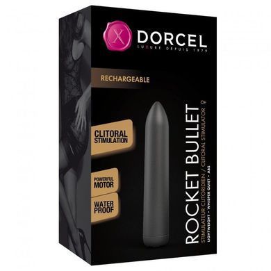 Кліторальна вібропуля Dorcel Rocket Bullet Black, чорна (USB-зарядка) зображення