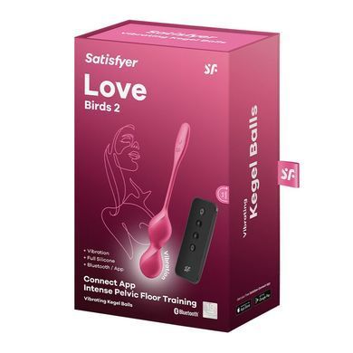 Вагінальні смарт-кульки з вібрацією та пультом ДК Satisfyer Love Birds 2 Connect App Red (86 г) зображення