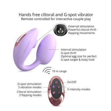 Вакуумний стимулятор з віброяйцем Love To Love Wonderlover VIVA MAUVE (діаметр 3,9 см) зображення