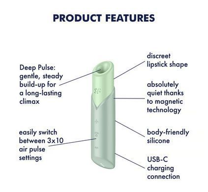 Вакуумний стимулятор Satisfyer Naughty Kiss (магнітна технологія 3D Air Pulse) зображення