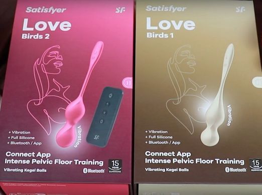 Вагінальні смарт-кульки з вібрацією та пультом ДК Satisfyer Love Birds 2 Connect App Red (86 г) зображення