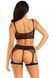 Прозорий комплект Leg Avenue Top and garter harness Black One Size картинка 2