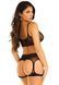 Прозорий комплект Leg Avenue Top and garter harness Black One Size картинка 3