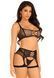 Прозорий комплект Leg Avenue Top and garter harness Black One Size картинка 1