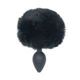 Анальная пробка с хвостом + повязка на глаза Punishment Bunny Tail Silicone Anal Plug Black картинка