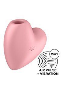 Вакуумный стимулятор - сердце с вибрацией Satisfyer Cutie Heart Light Red картинка