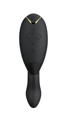 Двойной вакуумный клиторальный стимулятор с вибрацией Womanizer Duo 2 Black (диаметр 3,8 см) картинка