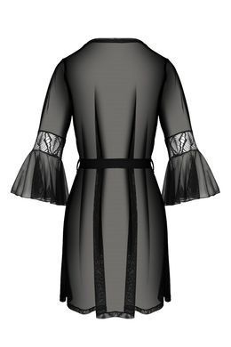 Сексуальний пеньюар з мереживом Passion ECO LEAFA PEIGNOIR black, розмір L/XL зображення